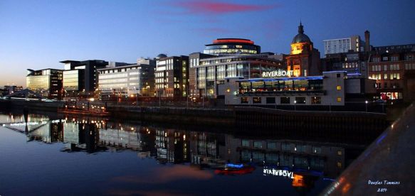 River Clyde Glasgow at the Casino. Freezing and hanging off the bridge like a hooker waving at a sailor ,one hour ago!