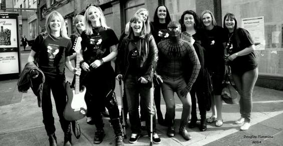 The girls heading for somewhere in Glasgow today with Spiderman. This afternoon