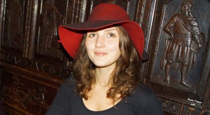 The London rose, student Emily, studying in Glasgow . Today Oran Mor