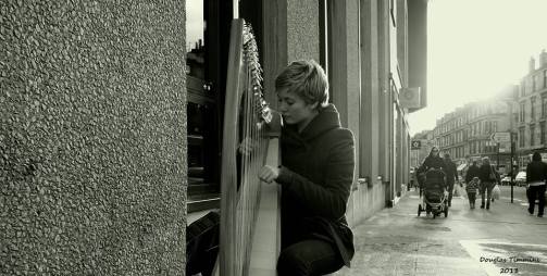 Young pal of mine Stephanie playing the harp today in Glasgow.